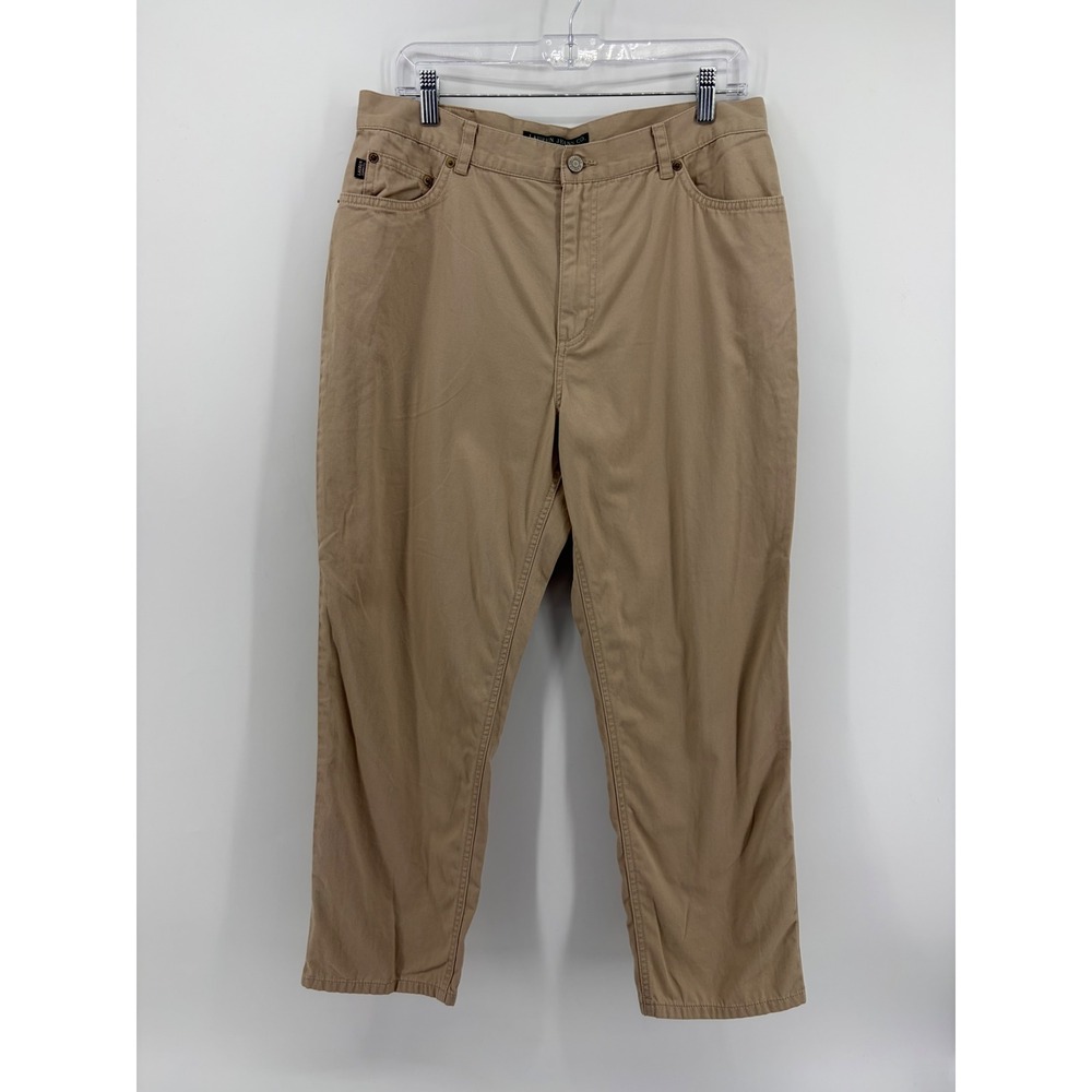 Lauren Ralph Lauren Womens 14P Tan Chino Pants High Rise Straight Leg Cotton